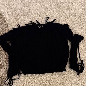 La Hearts Black Off-Shoulder Blouse